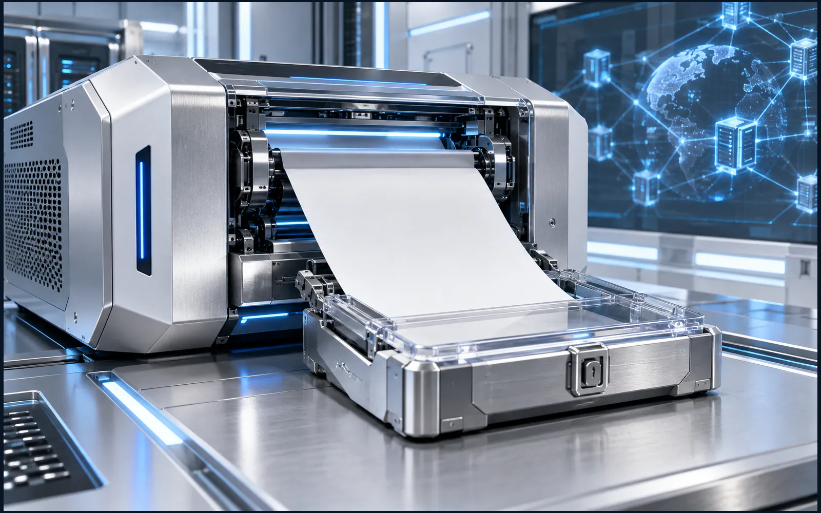 区块链纸钱包的科技主题配图